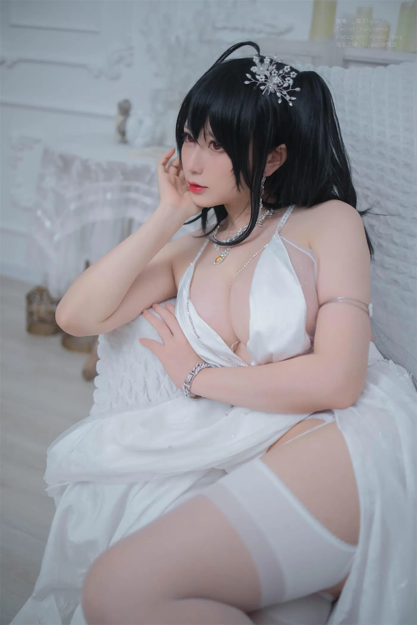 Nyako喵子 – NO.40 大凤纯白婚纱 [65P]插图8